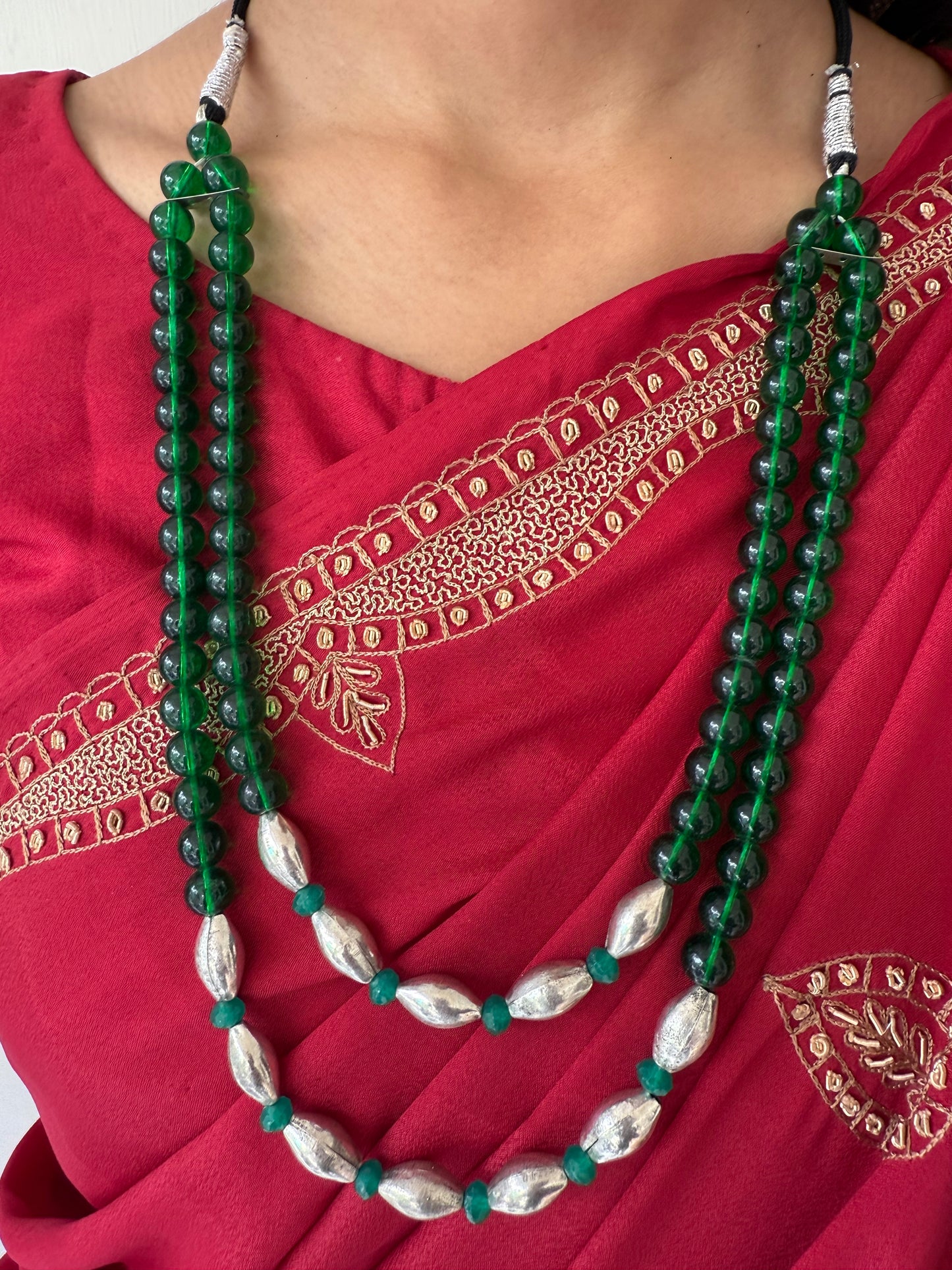 Green and Black Ball Mala