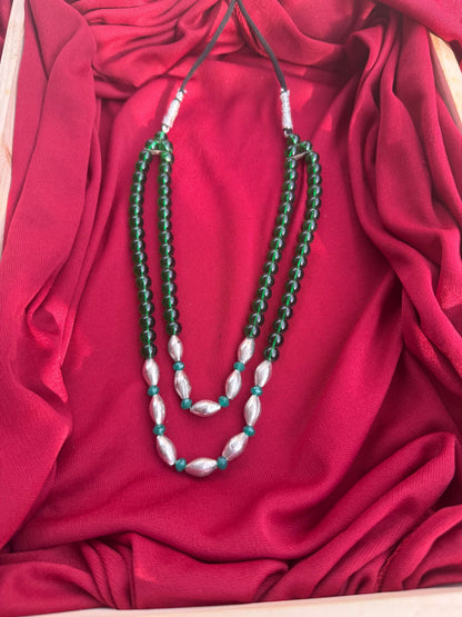 Green and Black Ball Mala