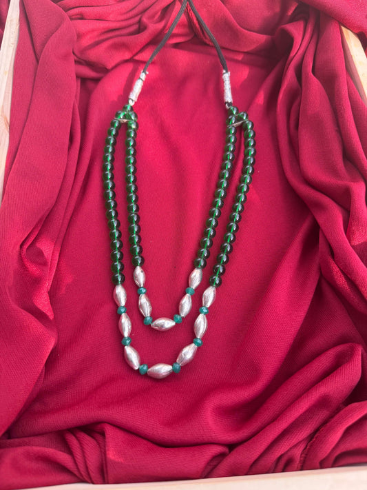 Green and Black Ball Mala