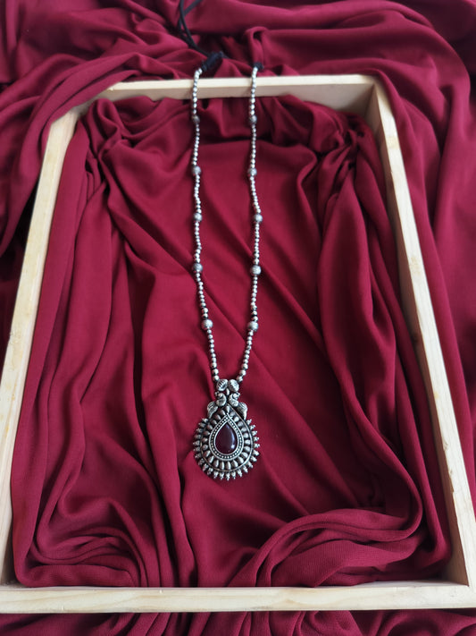 Peacock Ruby Long Necklace