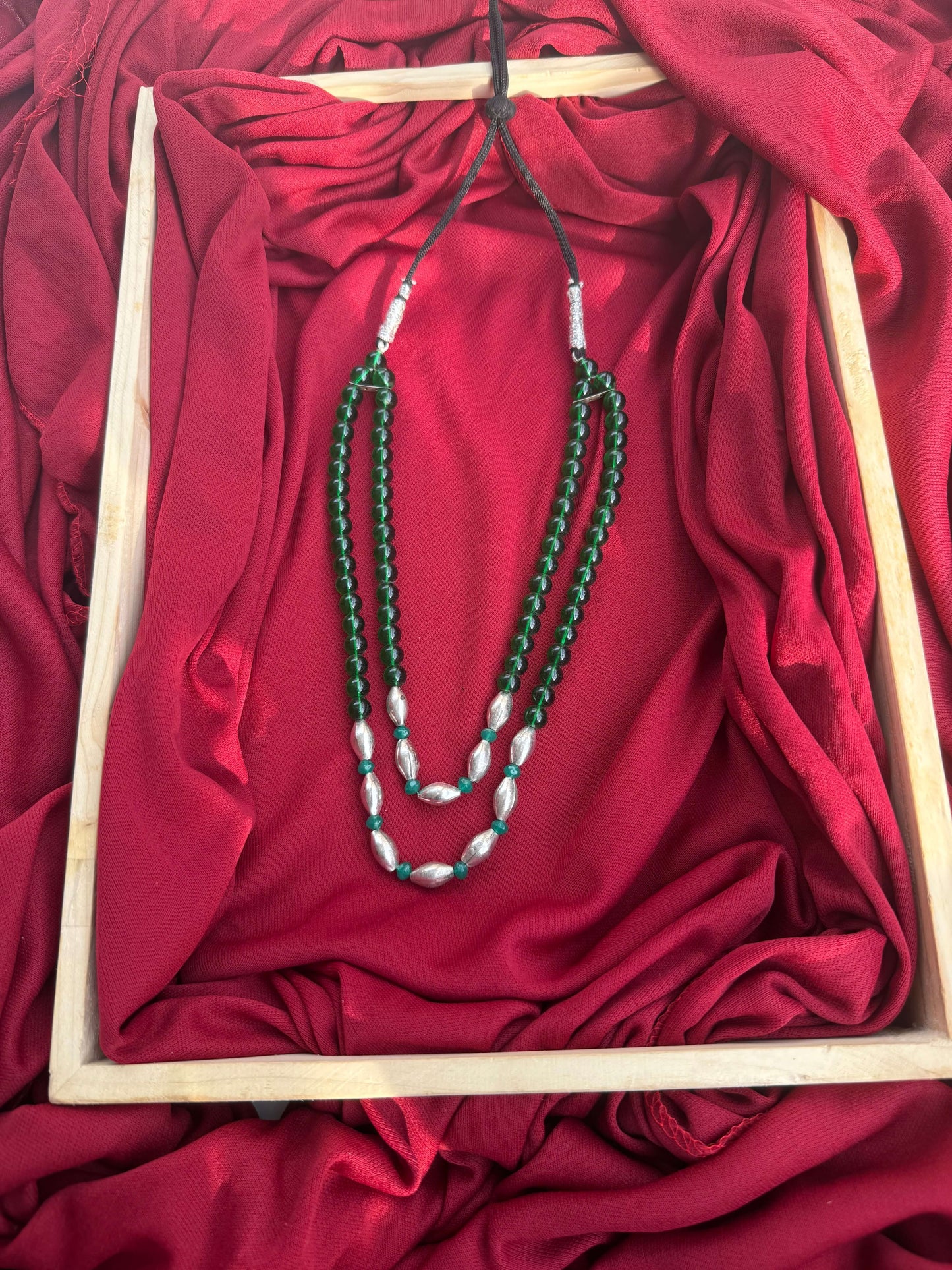 Green and Black Ball Mala