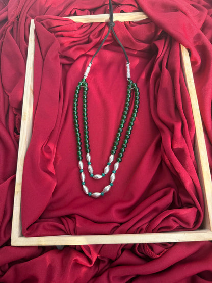 Green and Black Ball Mala