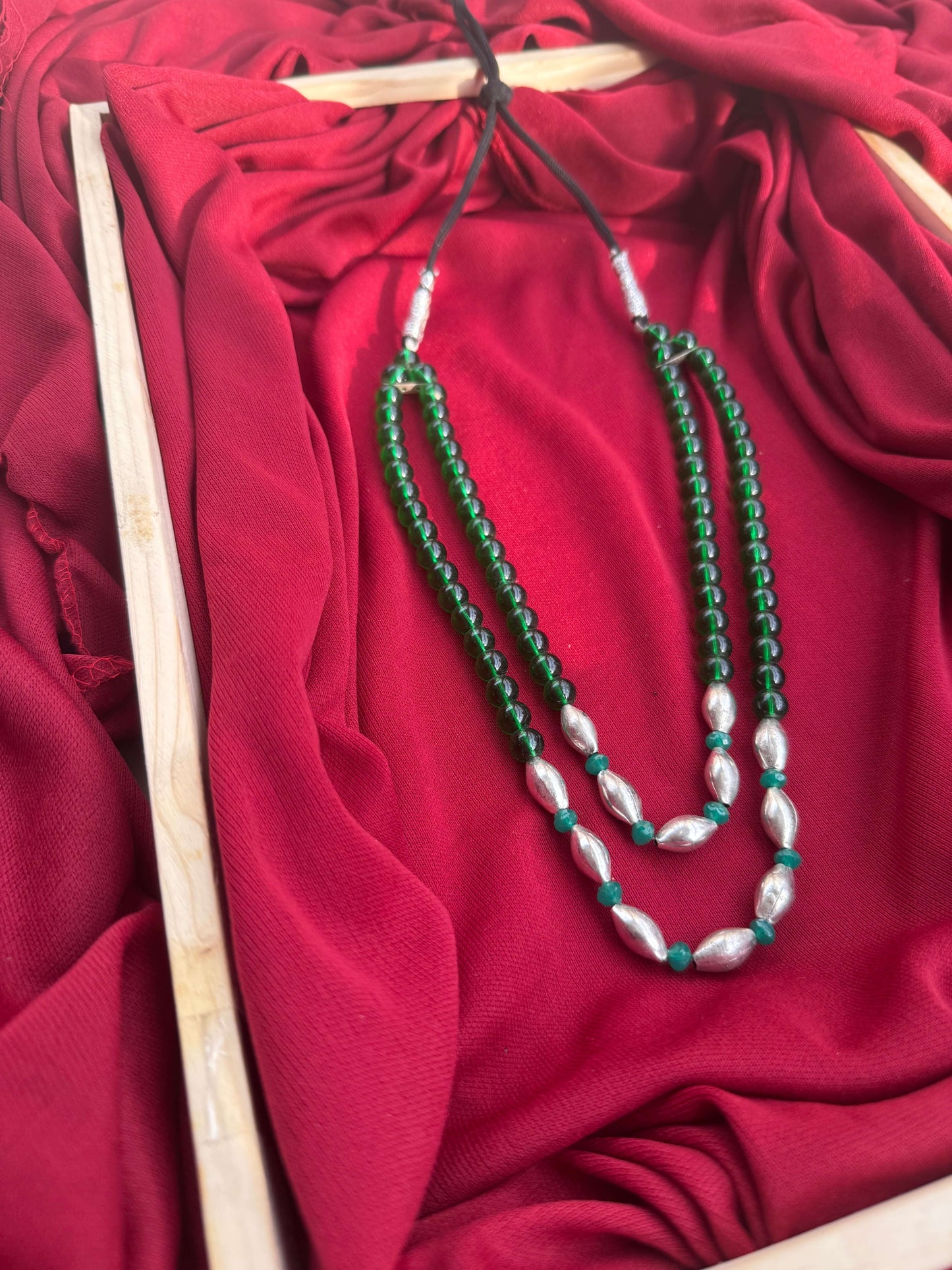 Green and Black Ball Mala
