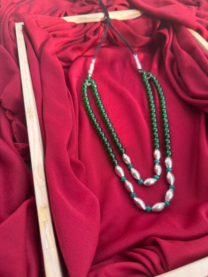 Green and Black Ball Mala