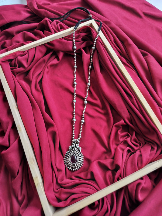 Peacock Ruby Long Necklace