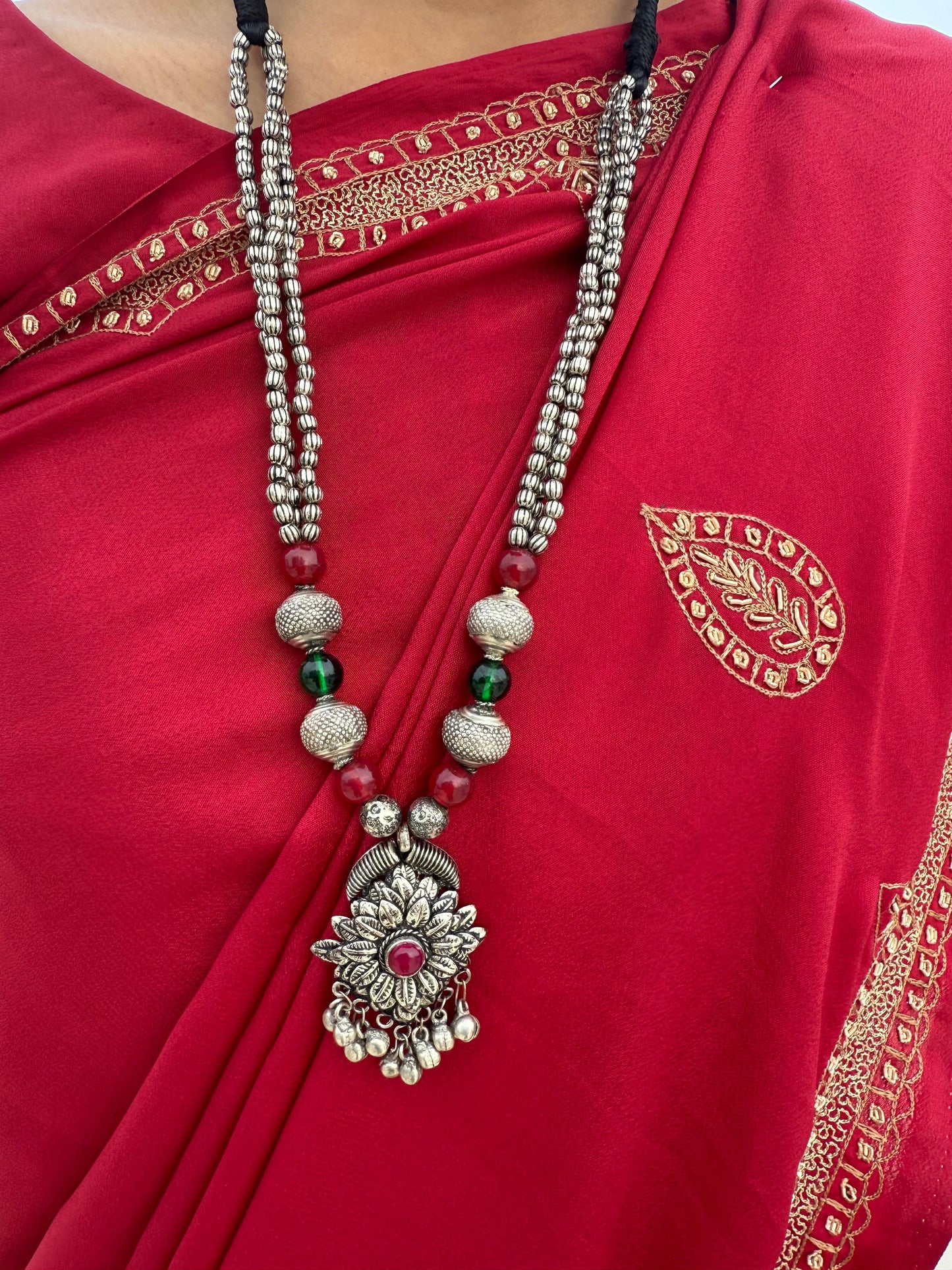 Flower Pendant Long Necklace